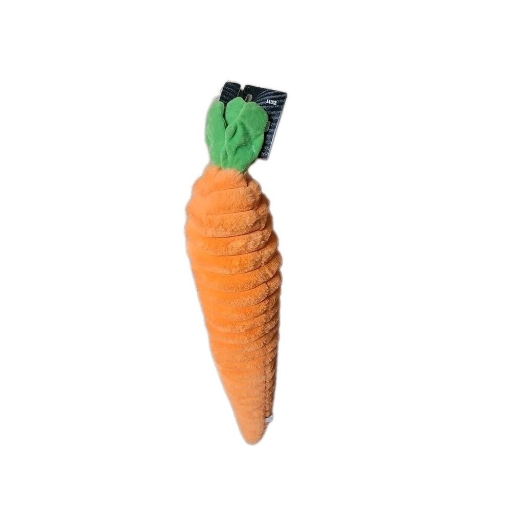 Pet Lou Luxe Carrot, 33-inches Long, Orange, Squeak Toy, Plush, Pet Toys